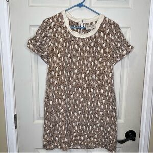 Sea New York NY Chic Brown and White Short Sleeve Dress Sz 4